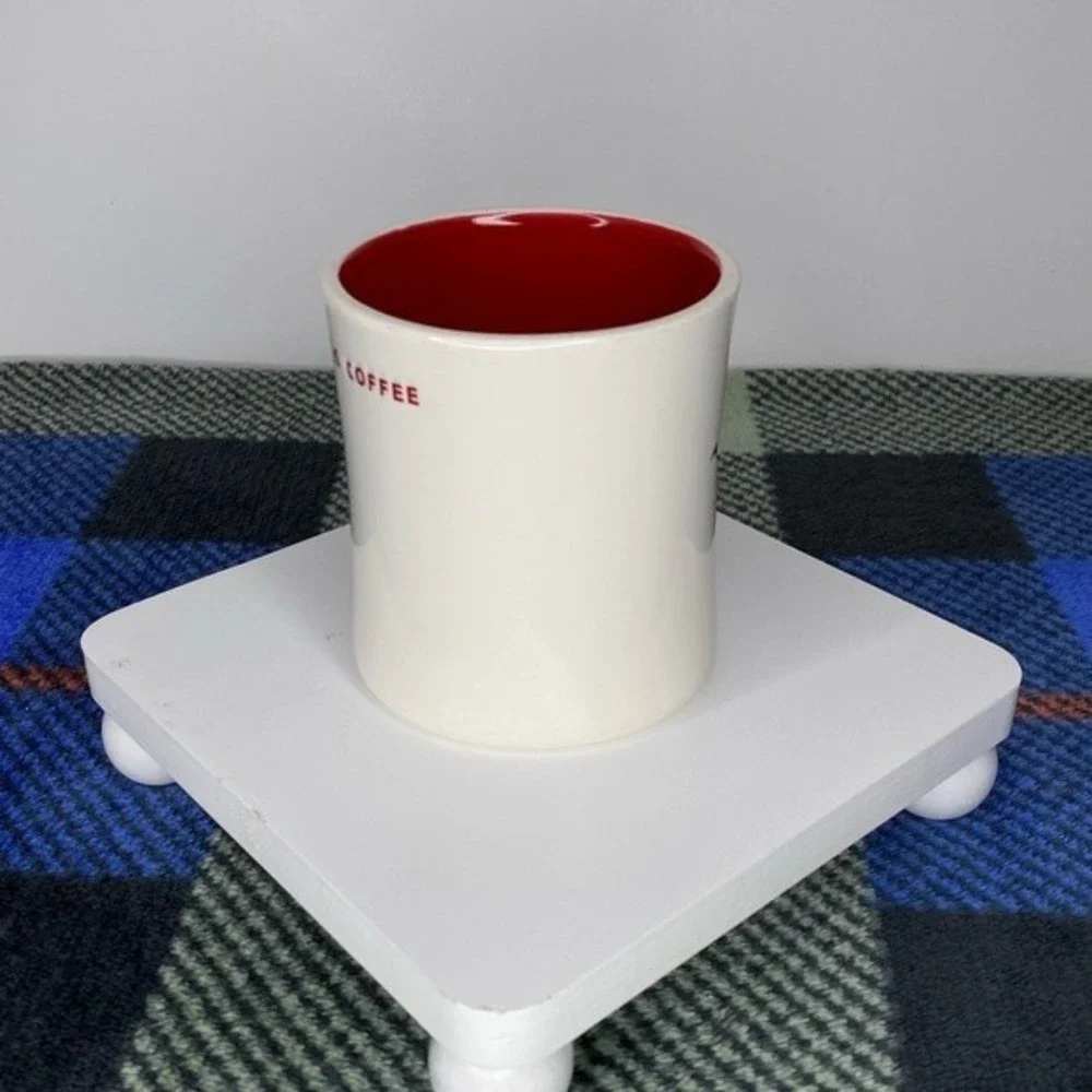 Starbucks‎ 2008 Embossed Red Dove White Coffee/Tea Mug  12 oz
